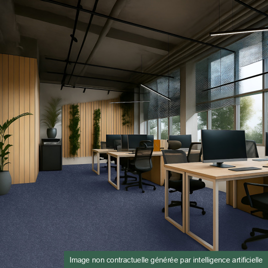 Moquette professionnelle - Trafic 33 Contract - Bleu denim - Bureaux