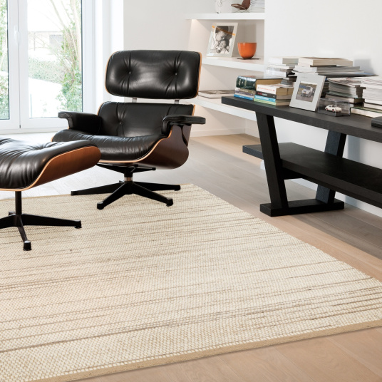 Tapis naturel en laine et jute Redwood beige et crème - salon