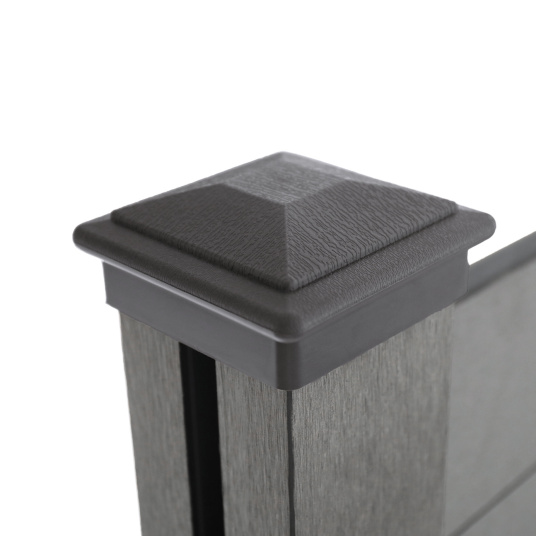 Panneau occultant brise-vue en composite Gris - chapeau de poteau