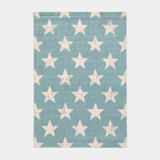 Tapis chambre d'enfant - Star Vintage - Bleu pastel