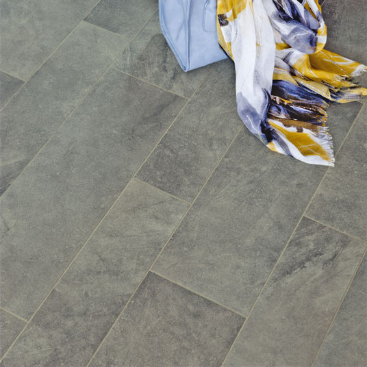 Sol Vinyle Textile Rénove - Imitation Carrelage industriel gris - Vue de haut