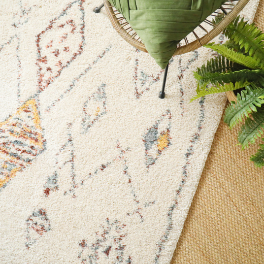 Tapis motif berbère - Empreinte - Multicolore - vue du dessus