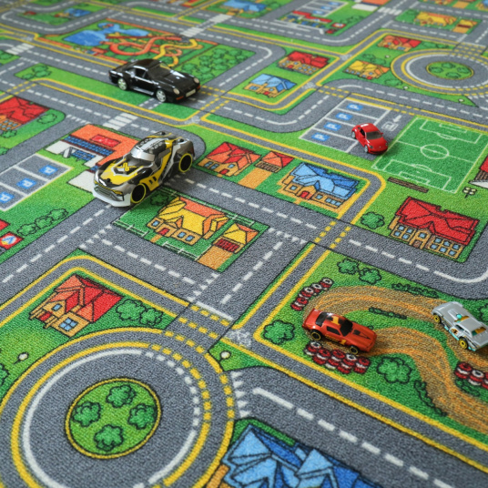 Moquette enfant pour jouer - circuit de voiture ville