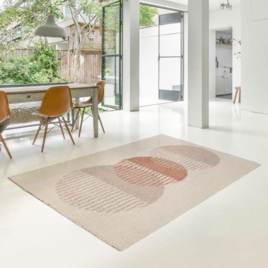 Tapis moelleux Liha beige, déco naturelle pour salon ou salle à manger