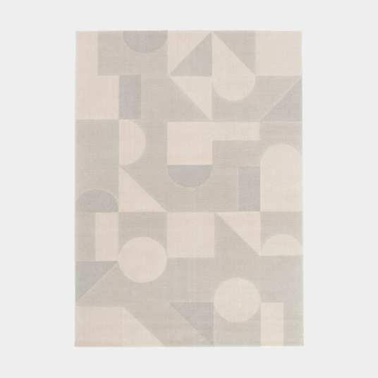 Tapis intérieur géométrique - Bahaus - Gris et beige naturel