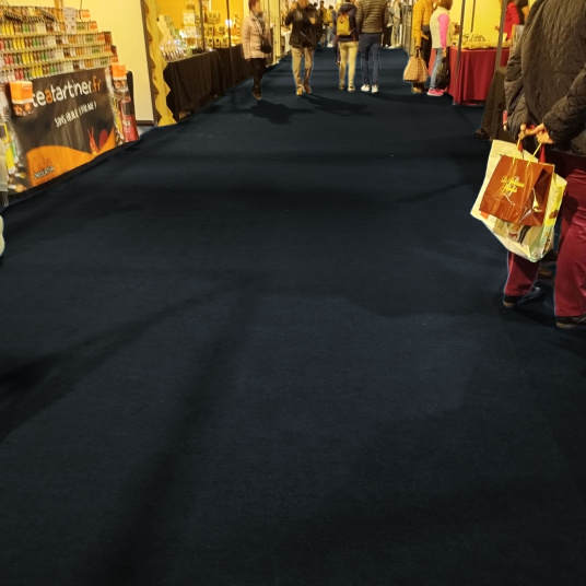 Moquette Stand Event noir, moquette fine pour aménagement temporaire intérieur