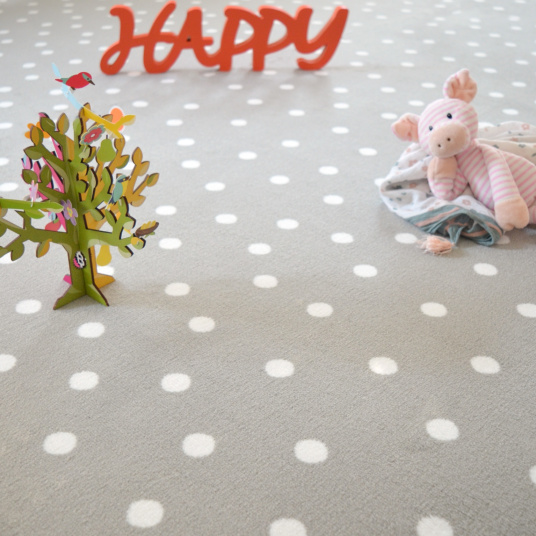 Moquette enfant pois - Grise - vue de près