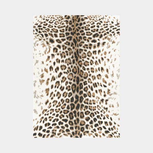 Tapis de salon Léopard sauvage crème, marron et noir au motif animalier chic