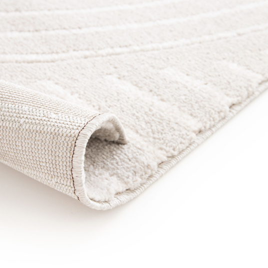 Tapis de salon - Circle Line - Beige et écru - envers