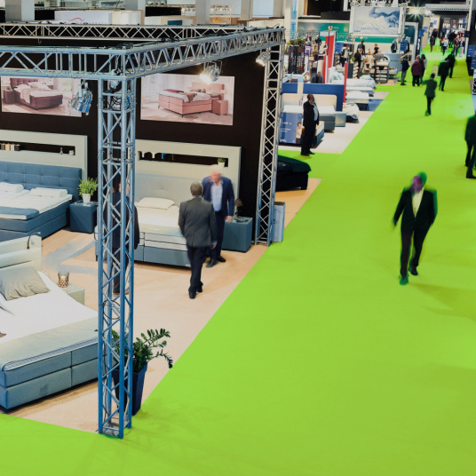 Moquette Orotex Revexpo - Vert Anis pour Salon d'exposition