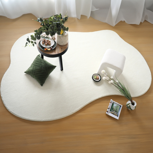 Tapis forme organique - Influence blanc crème