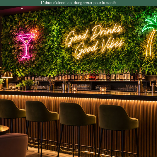 Mur végétal artificiel - Fougère - Intérieur et extérieur habillant le mur d’un bar pour créer une décoration végétale immersive