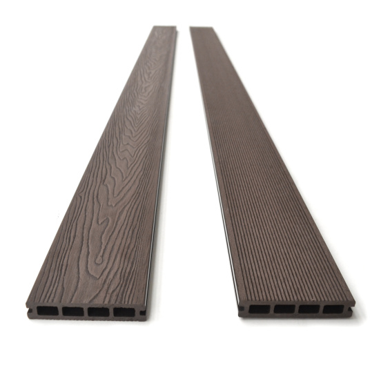 Lame terrasse en bois composite 2 côtés - Marron