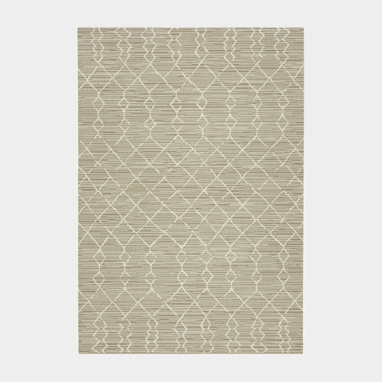 Tapis Scandinave marron clair, motif géométrique nordique pour salon ou terrasse