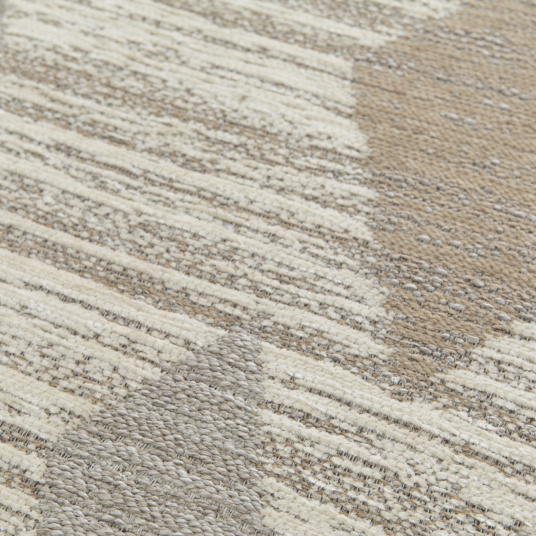 Tapis tissé en polyester recyclé et jute - Jaï - Marron - gros plan