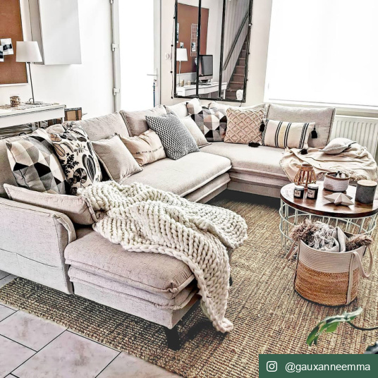 Tapis naturel Bohème en Jute - Salon