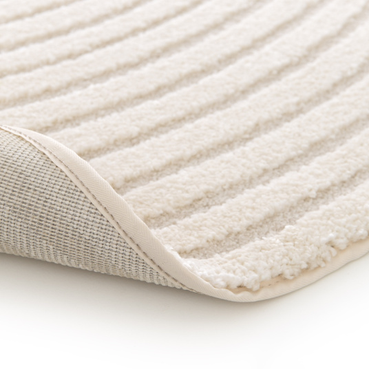 Tapis rond de salon en relief - Circle - Cercle écru et crème - envers