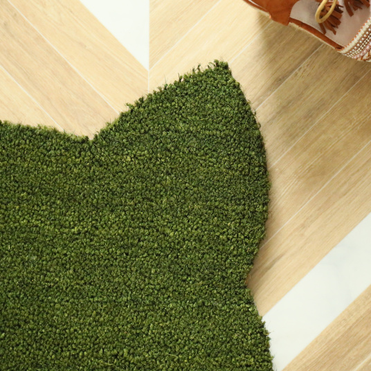 Paillasson Coco - Chat Miaou - Vert - vue de près