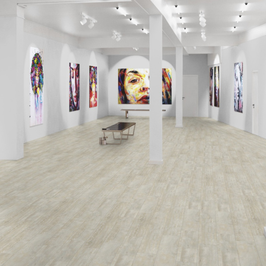 Lame vinyle Gerflor - Creation 55 à coller - White Lime - exposition art