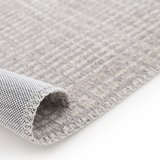 Tapis souple en tissu chenille recyclé Gaspard crème et grège - envers