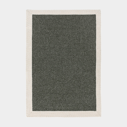 Tapis imitation fibres naturelles intérieur et extérieur Provence gris et beige