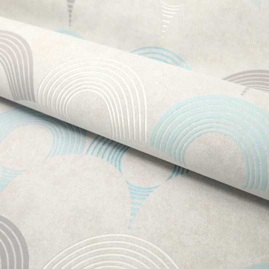 Papier peint expansé sur intissé - Rétro - Cercles design - Rouleau