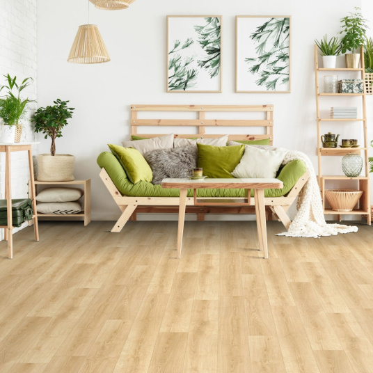 Sol Vinyle Textile Rénove acoustique - Imitation parquet naturel - Ambiance salon