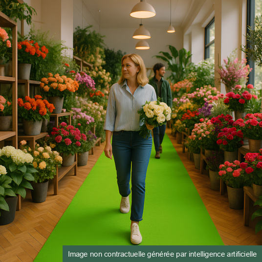 Moquette filmée - Stand Event - Vert perroquet - Allée verte