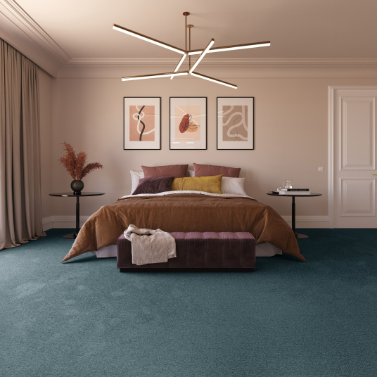 Moquette chambre résistante aux taches Chromaluxe bleu gris