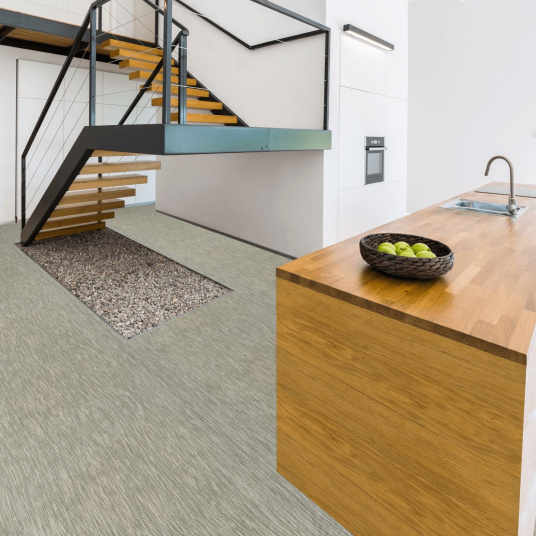 Moquette tissé plat Timor noir et blanc - cuisine