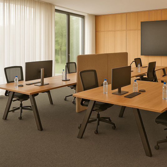 Moquette professionnelle - Trafic 33 Contract - Beige chiné recyclable - Bureau open space moderne