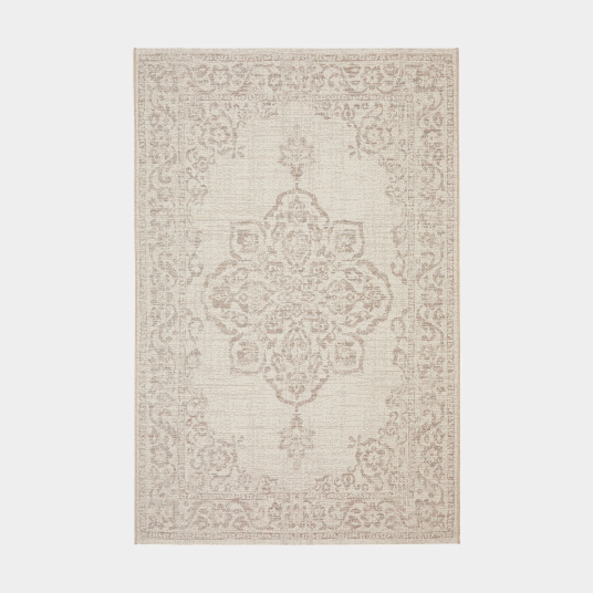 Tapis d'extérieur et intérieur - Orient - Beige tendre avec motif oriental et teintes douces
