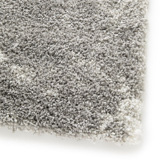 Tapis de salon à motif organique - Gris marbré - Veinage blanc - coin