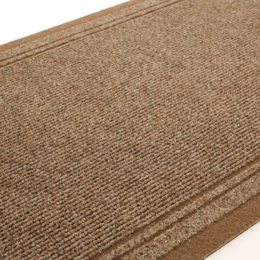 Tapis de couloir et d'entrée marron - Antidérapant au mètre avec relief côtelé conçu pour retenir les salissures