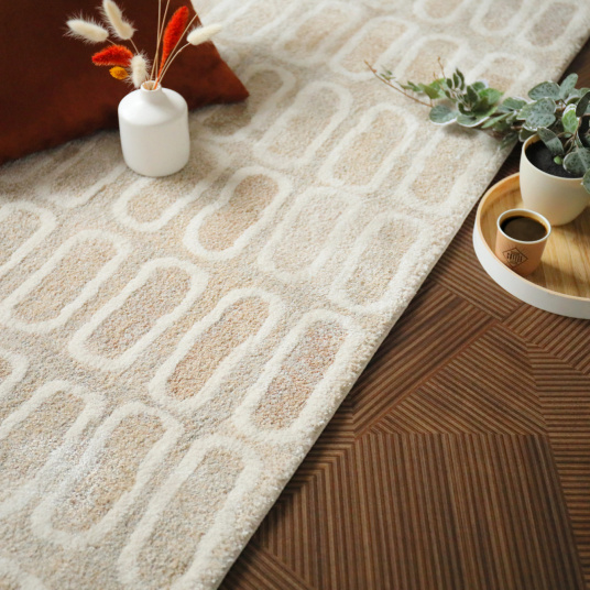 Tapis de salon ou chambre Identité beige nude - chambre