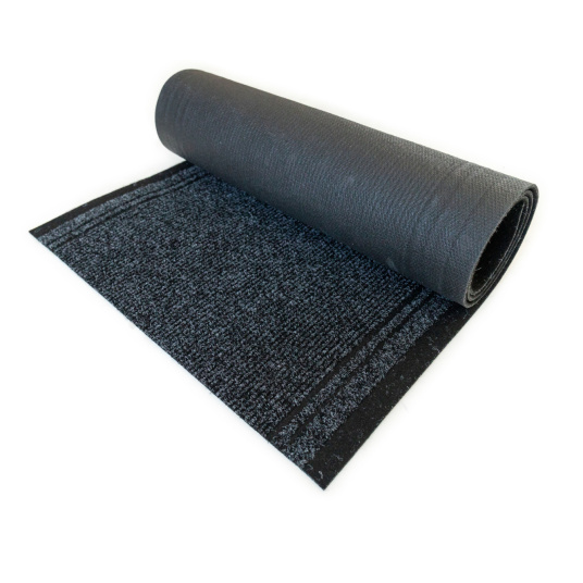 Tapis de couloir et d'entrée noir - Antidérapant au mètre avec envers en gel assurant une excellente stabilité