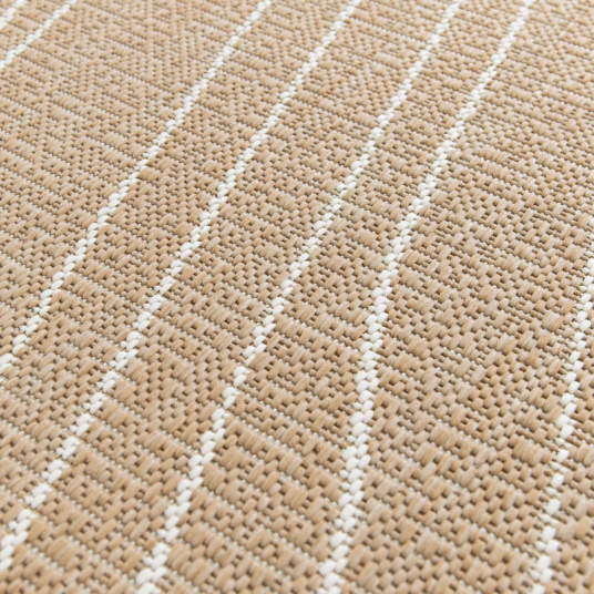 Zoom matière tapis Riviera beige et crème, tissage résistant et imperméable