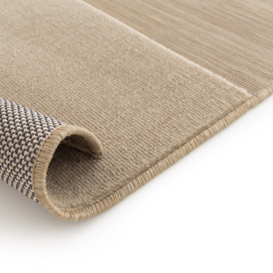 Tapis intérieur et extérieur en relief - Capri - Marron et beige - envers