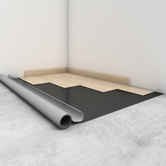 Sous couche confort acoustique Tarkomfort SA - Auto-adhésive - Ep. 1,8mm - Exemple sous couche