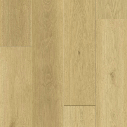 Parquet vinyle rigide Ultime - Lames XXL Forest à clipser en vue à plat, décor bois clair