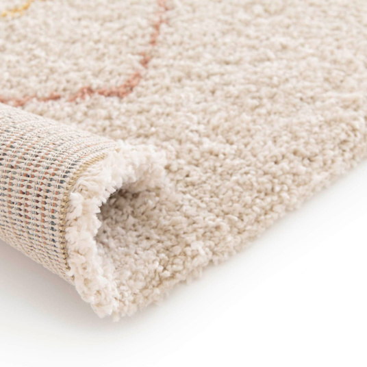 Tapis motif berbère - Sakari - Couleurs pastel - envers