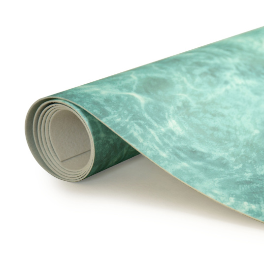 Sol Vinyle Textile – Relief 3D – Imprimé poisson Koï japonais, présentation de la matière en rouleau