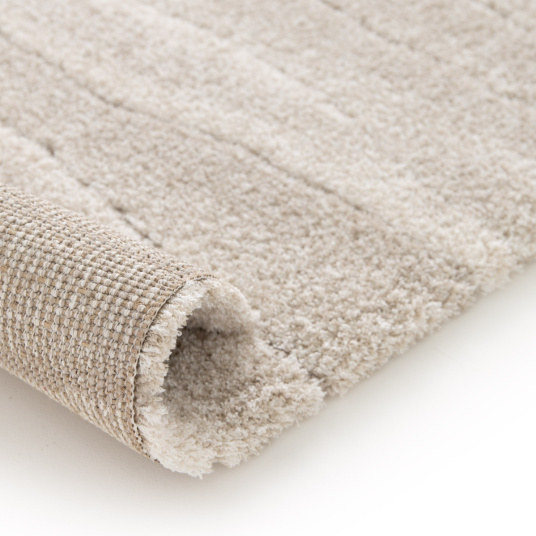 Tapis de salon doux à motif organique Nube beige et crème - envers