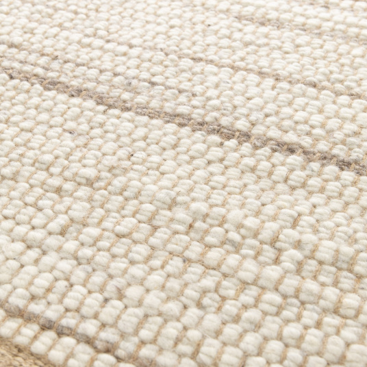 Tapis naturel en laine et jute Redwood beige et crème - vue de près