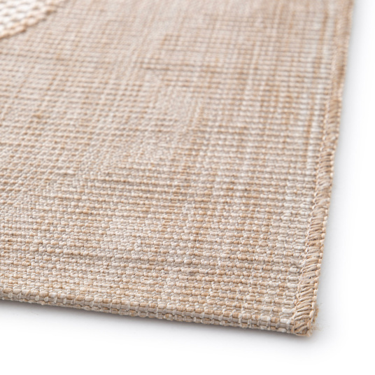 Bord fini du tapis aspect naturel Palme sauvage beige, tissage résistant et facile à entretenir