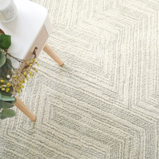 Tapis ultra-doux - Minimaliste - Crème dessin graphique clair - Vue de haut