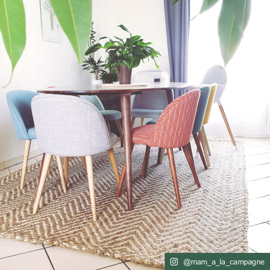 Tapis Chevrons en Jute - Salle à manger
