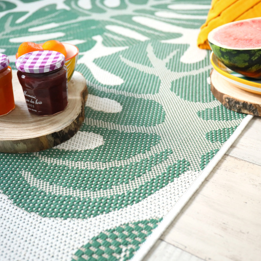 Tapis salon et extérieur Green tropical - vue de près