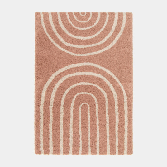 Tapis à poils longs Rainbow rose