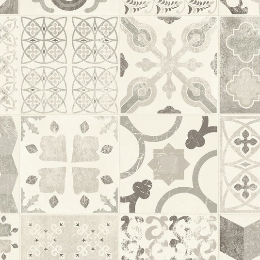 Décor du sol lino carreaux de ciment noir et blanc en impression haute définition